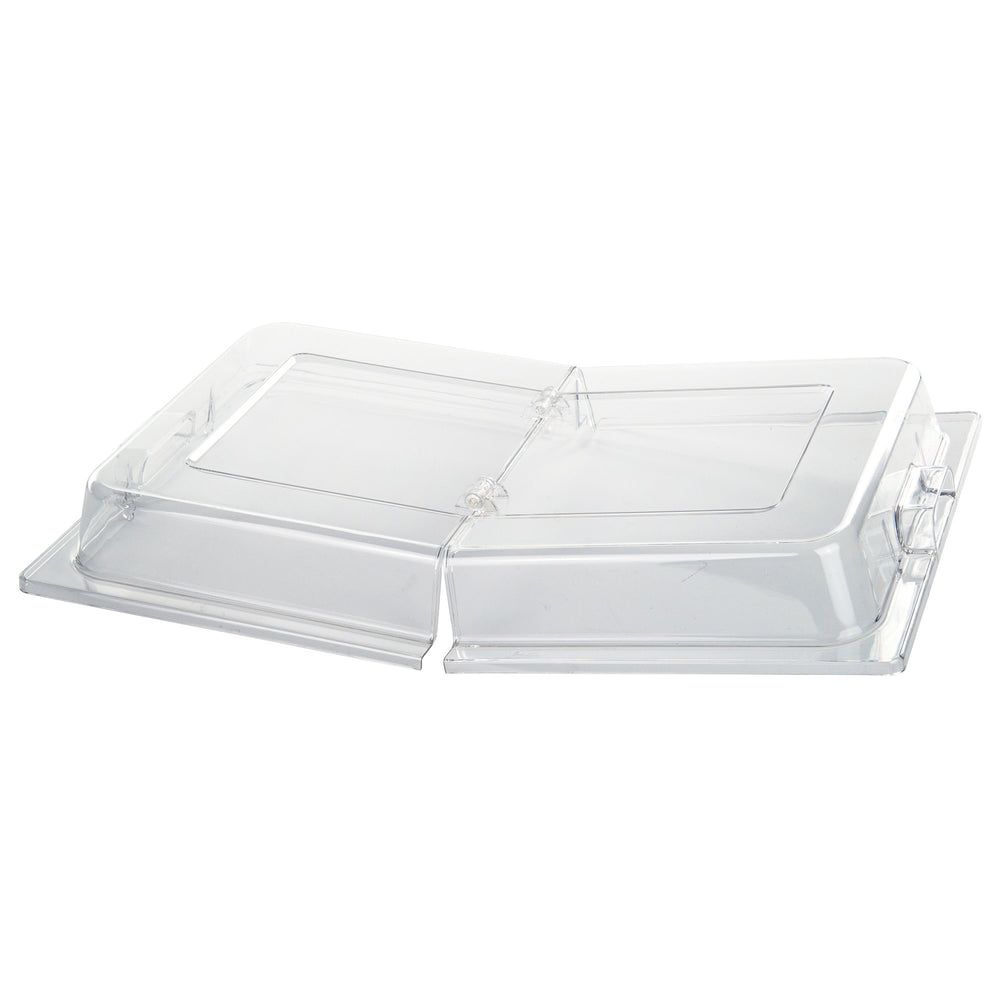 Winco Polycarbonate Rectangle Full Size Hinged Opening Dome Cover Only, 21 X 13 Inch