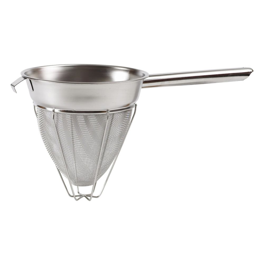 Winco Stainless Steel Reinforced Extra Fine Mesh Bouillon Strainer With Hollow Handle, 10 Inch -- 3 Per Case