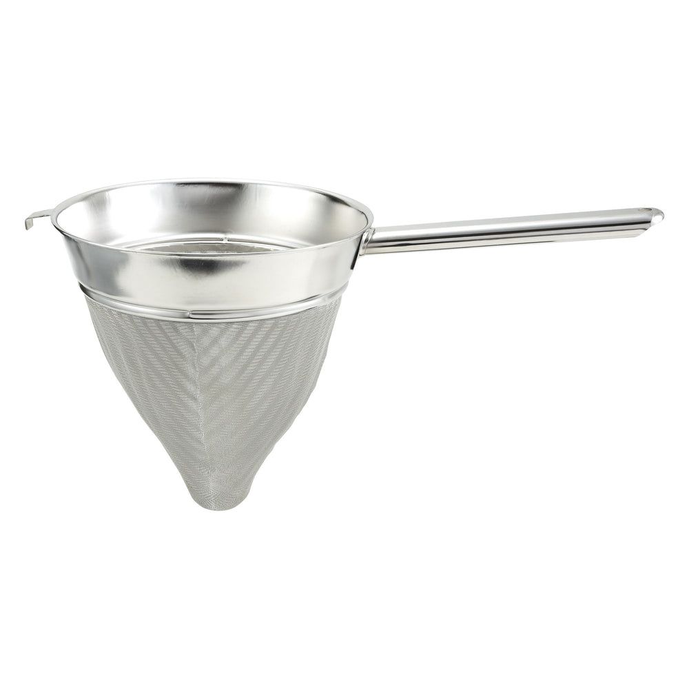 Winco Stainless Steel Extra Fine Mesh Bouillon Strainer With Hollow Handle, 8 Inch