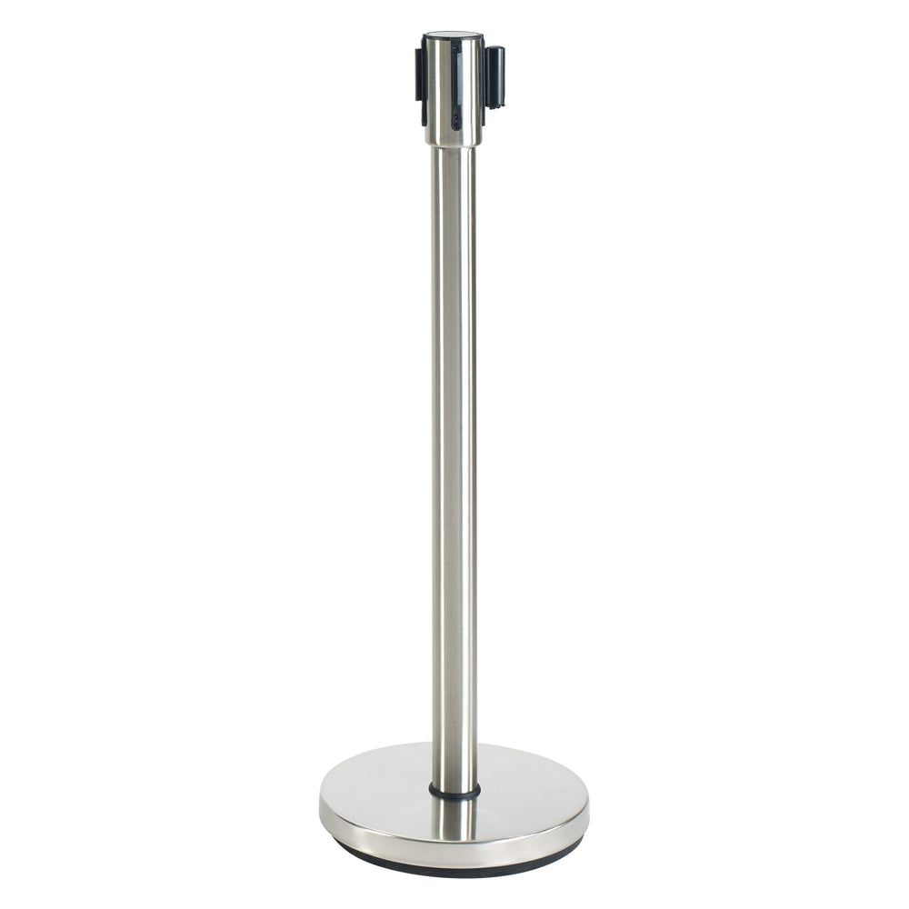 Poste Separador De Acero Inoxidable Winco Con Cinta Retráctil De 6.5 Pies, 35.5 Pulgadas De Altura