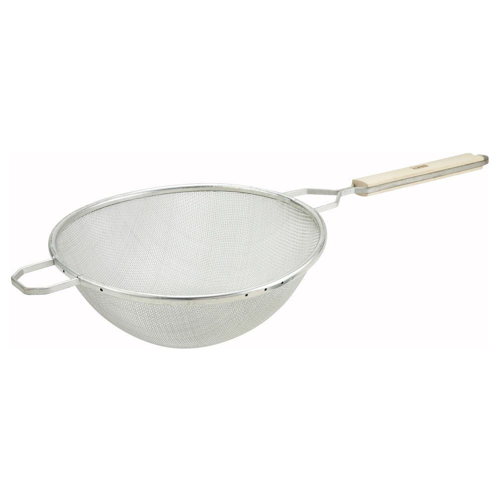 Winco Tinned Medium Single Mesh Strainer, 10 1/4 Inch