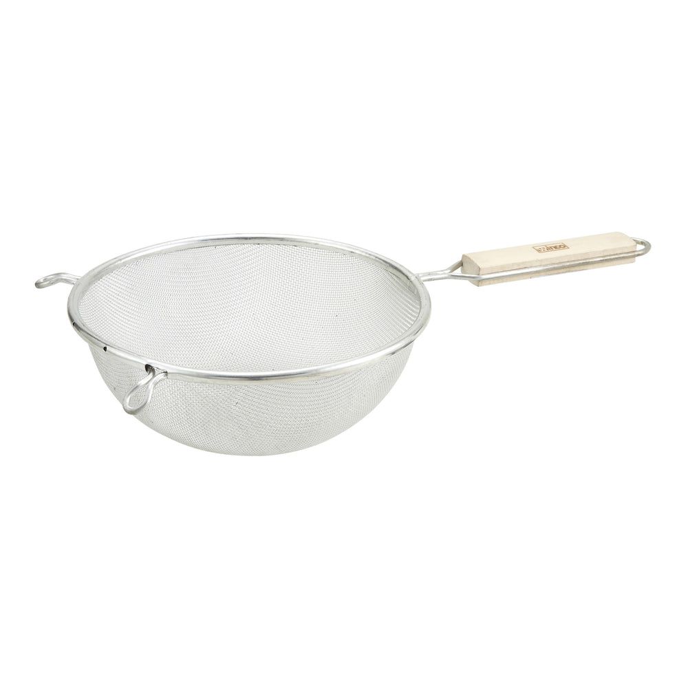 Winco Tinned Fine Single Mesh Strainer, 8 Inch