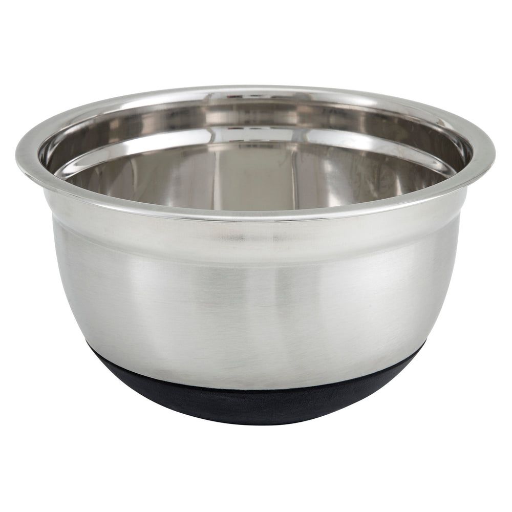 Winco Silicone Base Stainless Steel Mixing Bowl, 5 Quart Capacity -- 12 Per Case