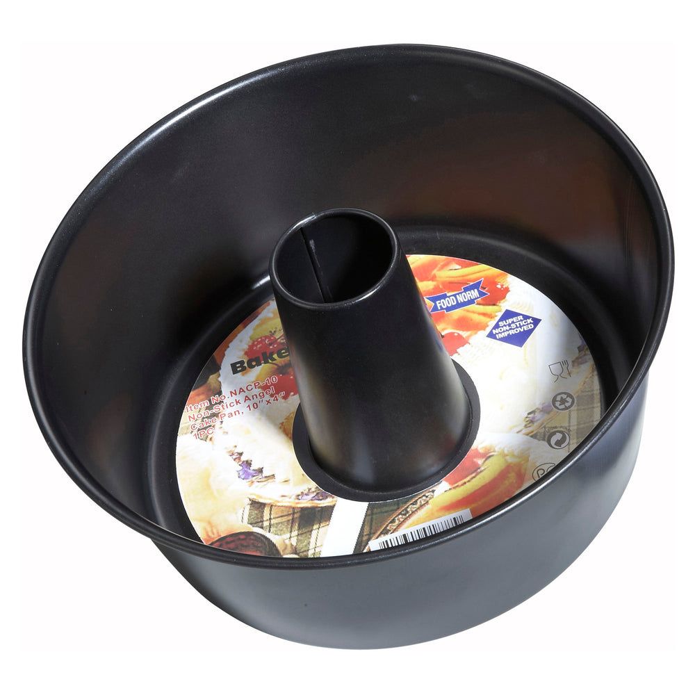 Winco Carbon Steel Round Non-stick Angel Cake Pan, 10 X 4 Inch