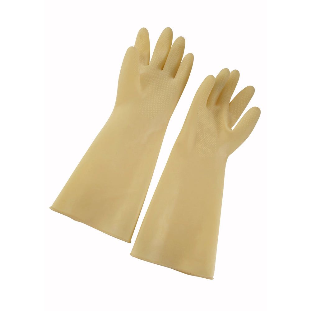 Winco Yellow Natural Latex Medium Gloves, 9 X 16 Inch