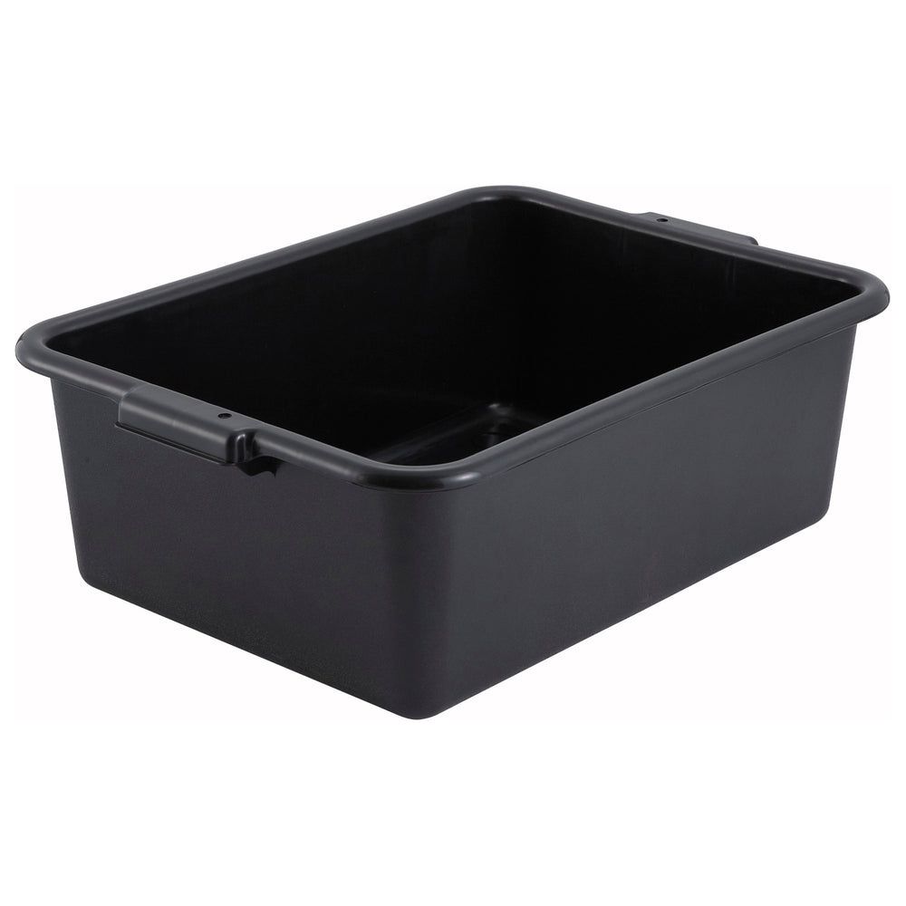 Winco Black Polypropylene Standard Weight Dish Box, 20 X 15 X 7 Inch