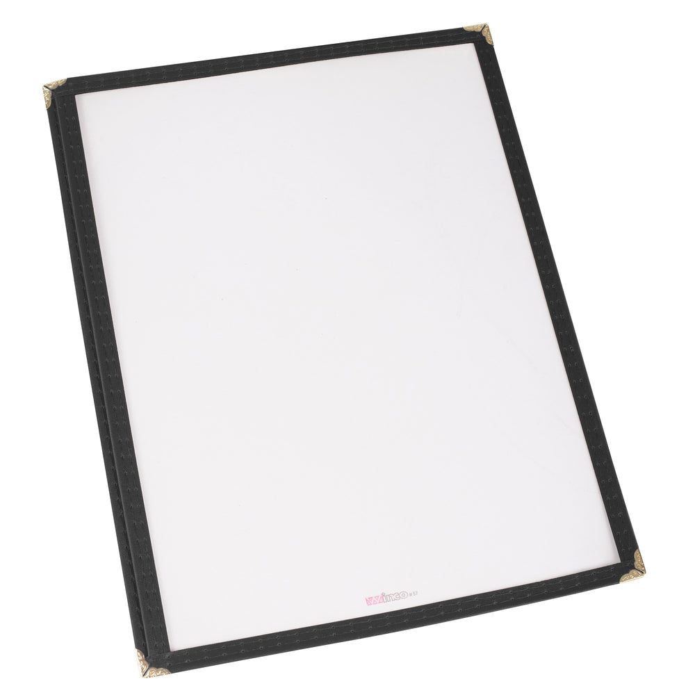 Winco Black Single Pocket Menu Cover, 9-3/8 X 14-7/8 Inch