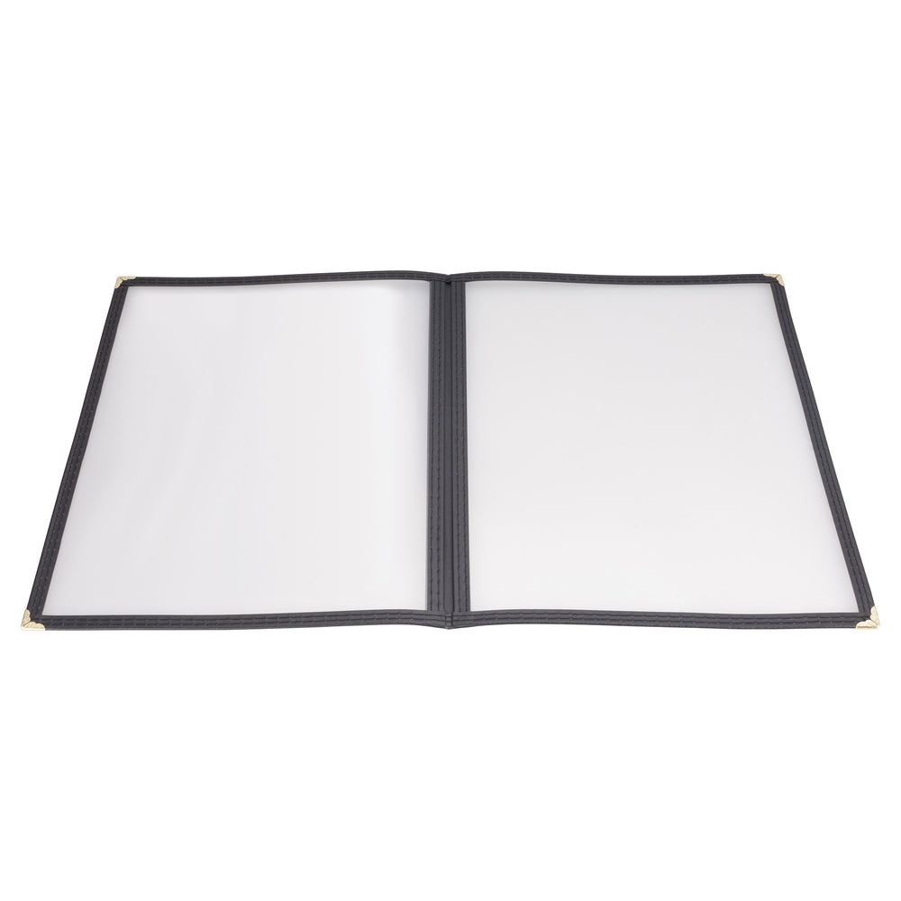 Winco Black Book-fold Double Panel Menu Cover, 9-9/16 X 15 Inch