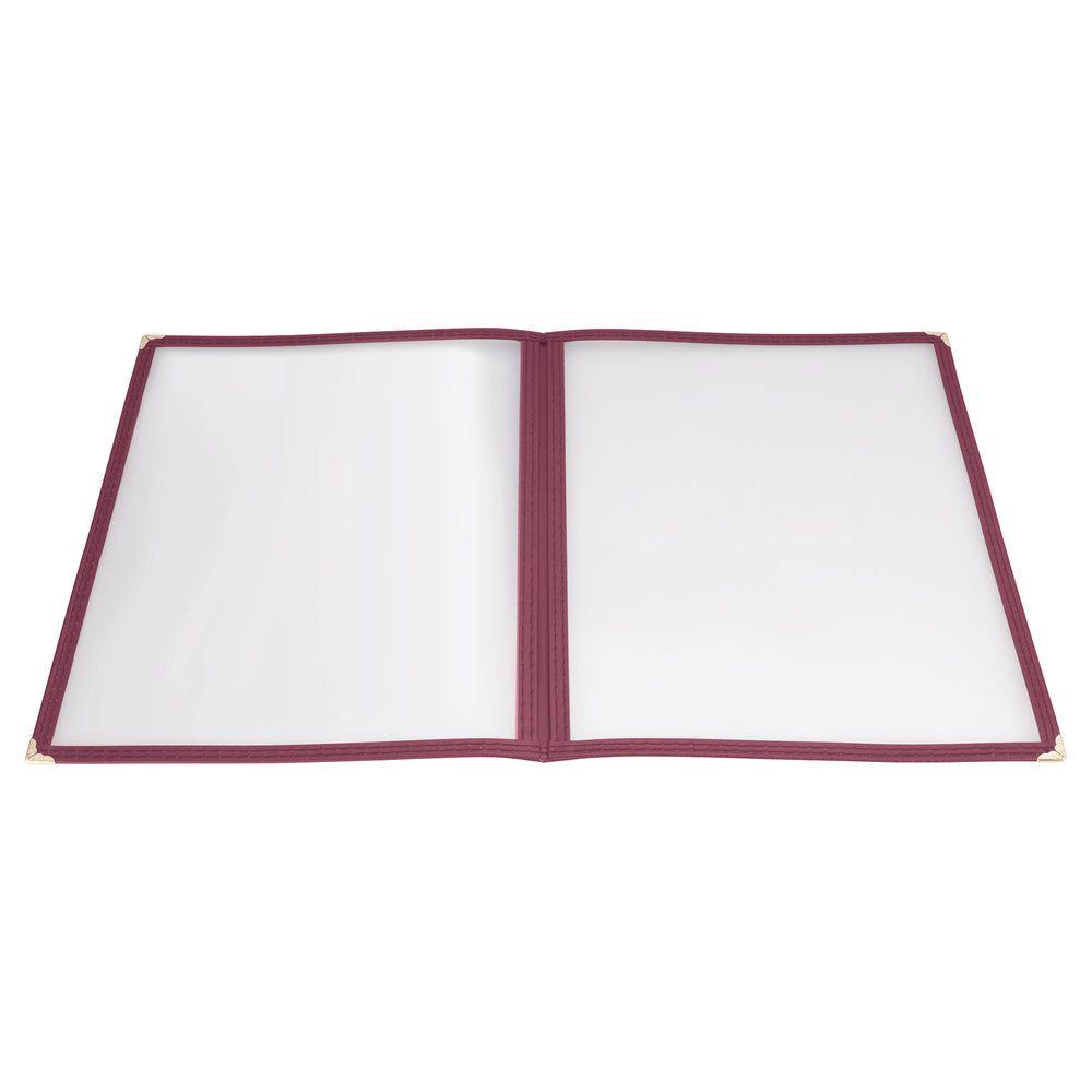 Winco Burgundy Book-fold Double Panel Menu Cover, 9-9/16 X 15 Inch