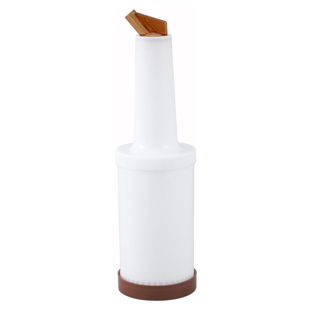 Winco Brown Plastic Liquor/juice Pour Bottle, 1 Quart Capacity