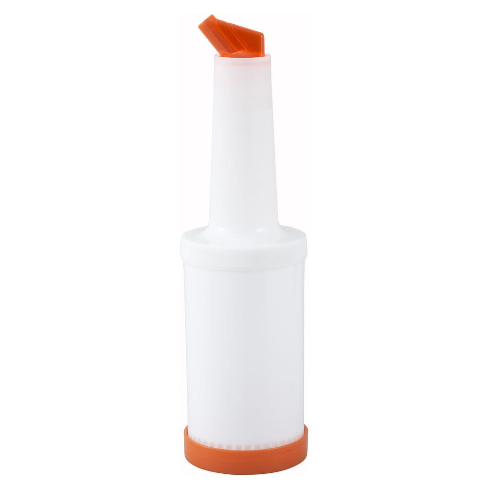Winco Orange Plastic Liquor/juice Pour Bottle, 2 Quart Capacity
