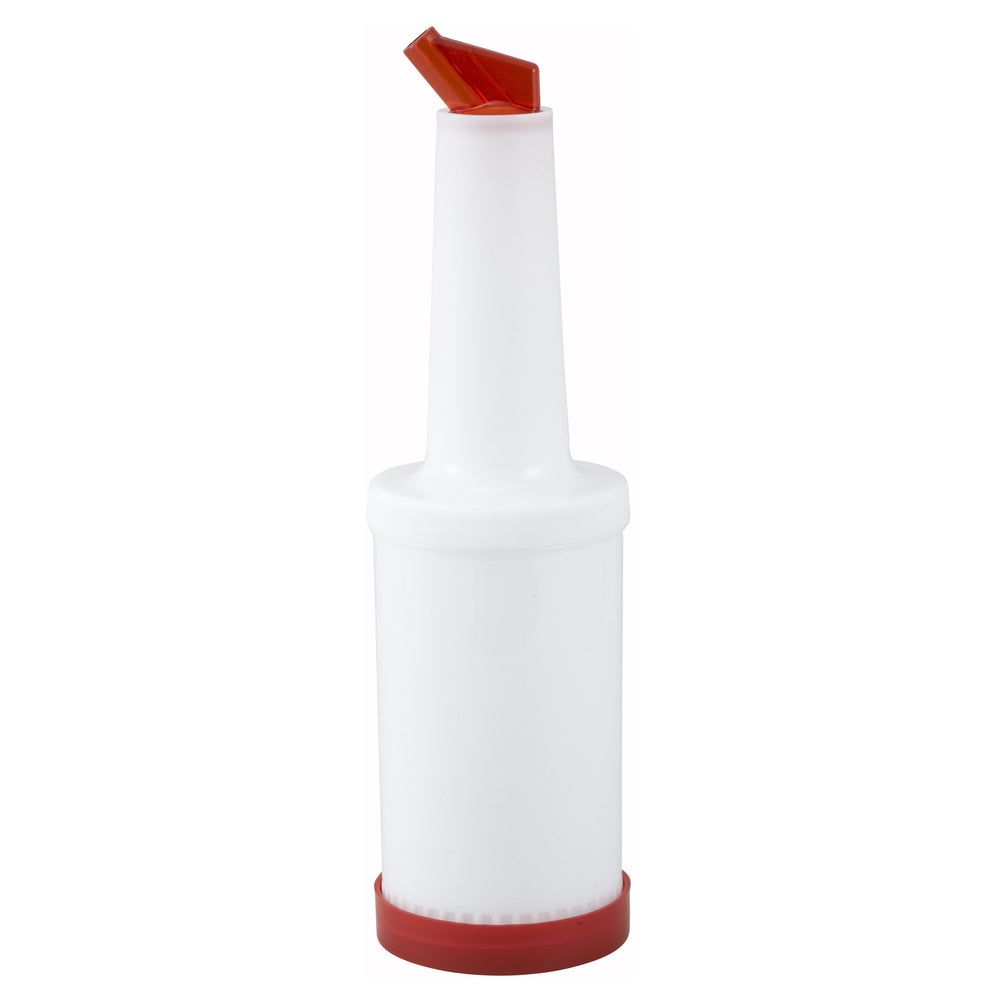 Winco Red Plastic Liquor/juice Pour Bottle, 2 Quart Capacity