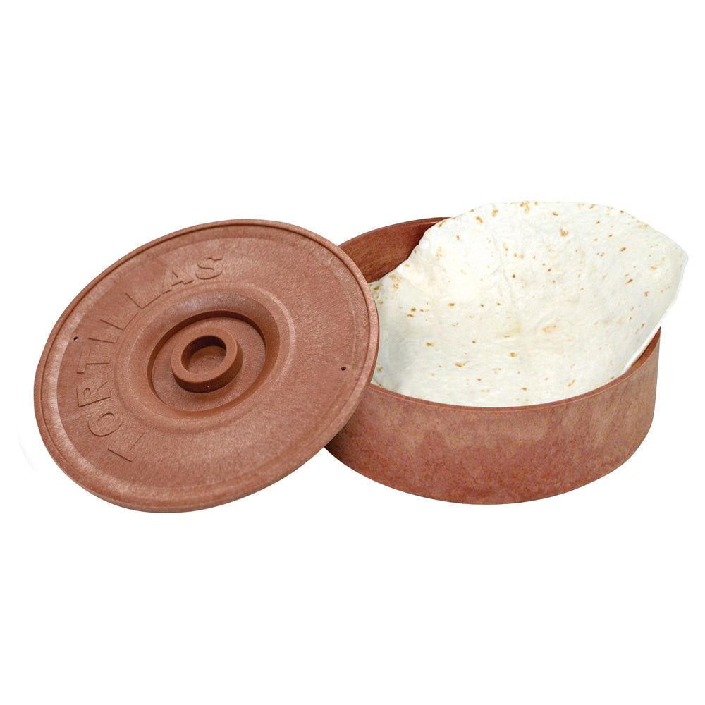 Winco Brown Plastic Stackable Tortilla Warmer With Lid, 8-1/2 Inch Dia. X 2-5/8 Inch Height -- 12 Per Case