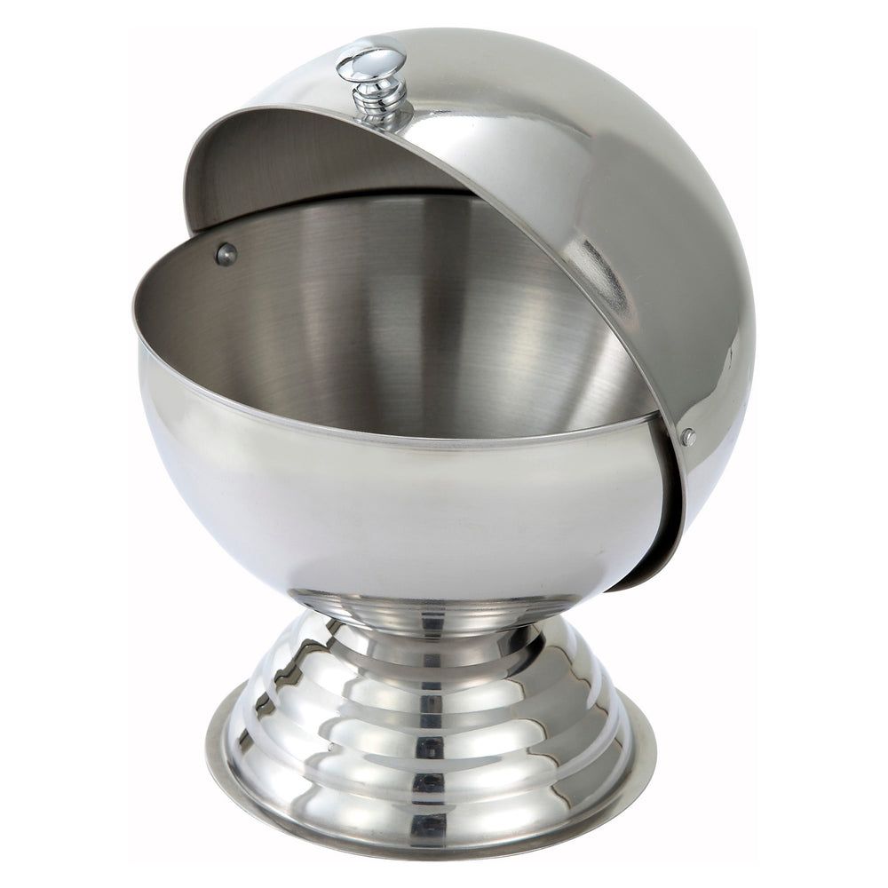 Winco Stainless Steel Rolltop Footed Sugar Bowl, 20 Ounce Capacity