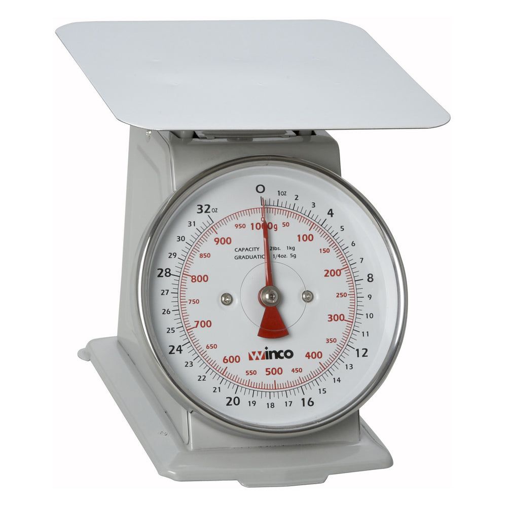 Winco Stainless Steel 6.5 Inch Dial Mechanical Receiving Scale, 2 Pound Capacity