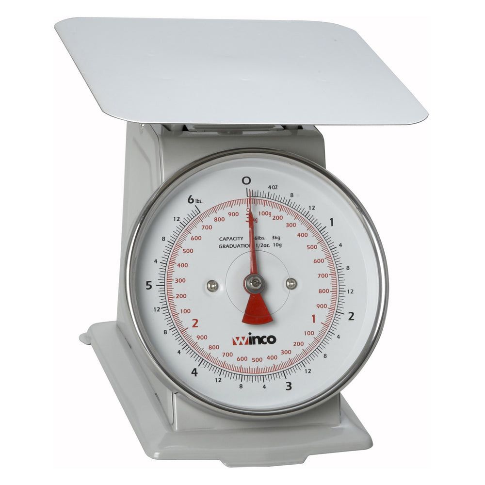 Winco Stainless Steel 6.5 Inch Dial Mechanical Receiving Scale, 6 Pound Capacity