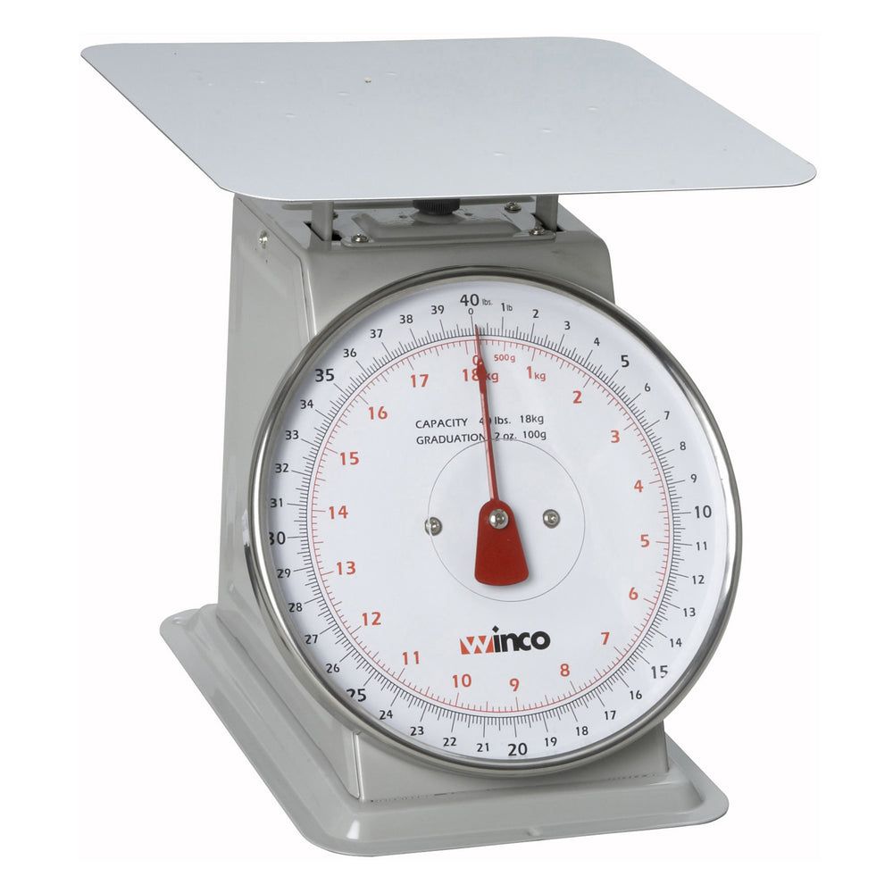Winco Stainless Steel 8 Inch Dial Mechanical Receiving Scale, 40 Pound Capacity -- 2 Per Case
