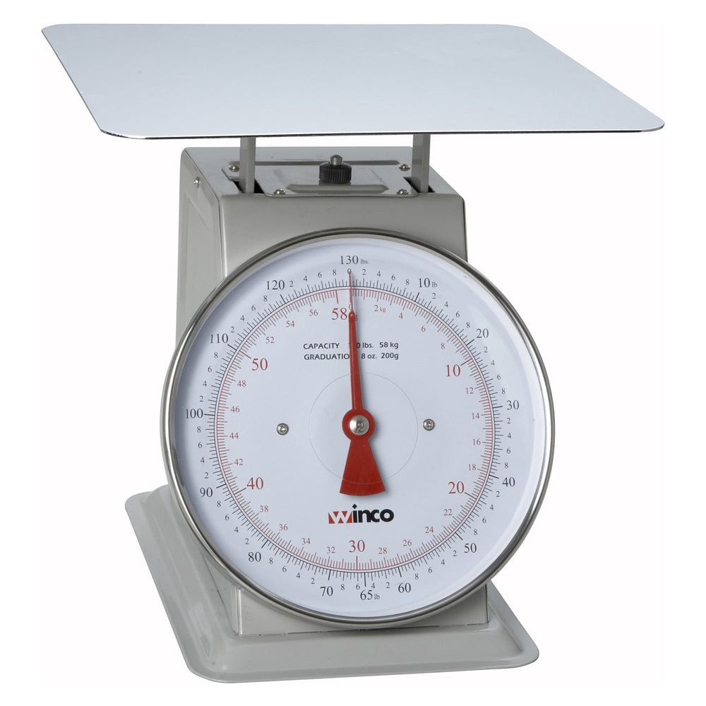 Winco Stainless Steel 9 Inch Dial Mechanical Receiving Scale, 130 Pound Capacity -- 2 Per Case
