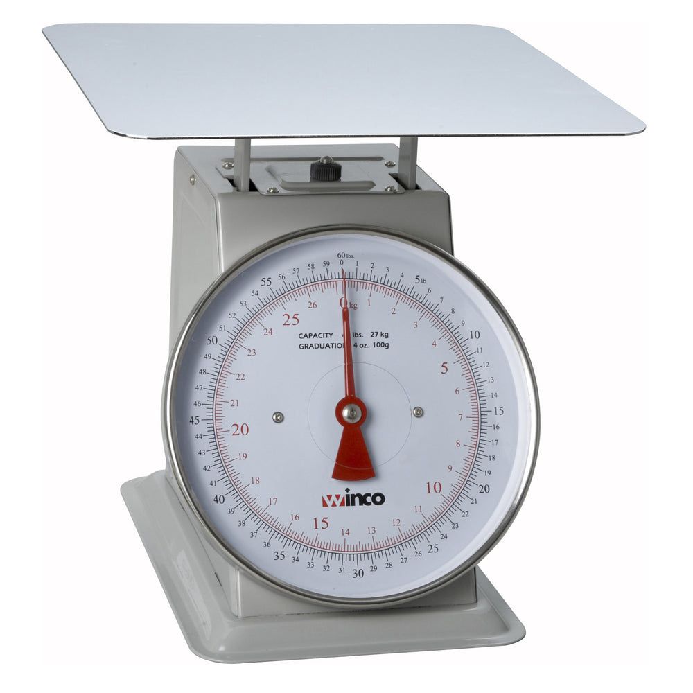 Winco Stainless Steel 9 Inch Dial Mechanical Receiving Scale, 60 Pound Capacity -- 2 Per Case