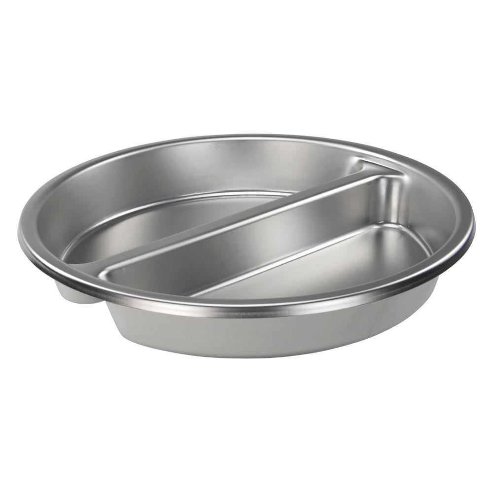 Winco Stainless Steel Round Divided Food Pan For Chafers, 15-1/4 Inch Dia.