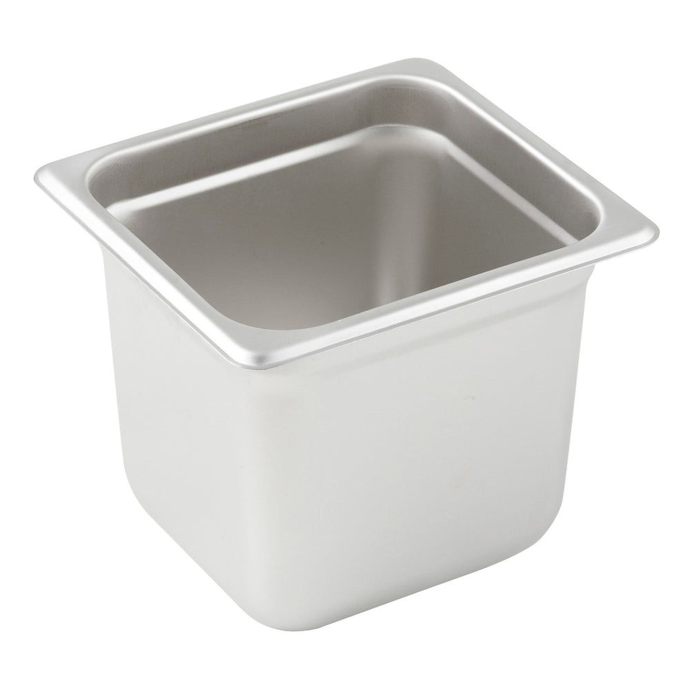 Winco 24 Gauge 18/8 Stainless Steel Heavyweight Sixth Size Anti-jamming Steam Table Pan, 6-7/8 X 6-5/16 X 6 Inch -- 12 Per Case