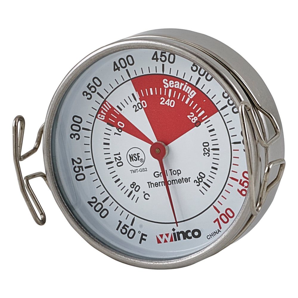 Winco 2 Inch Dial Grill Surface Thermometer, 2 1/8 Inch