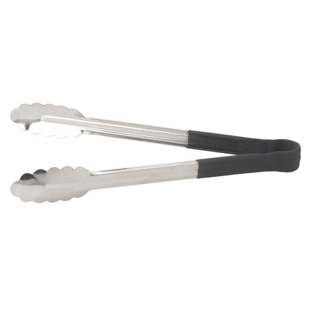 Winco Stainless Steel Heat Resistant Utility Tong With Black Polypropylene Handle, 12 Inch -- 6 Per Case