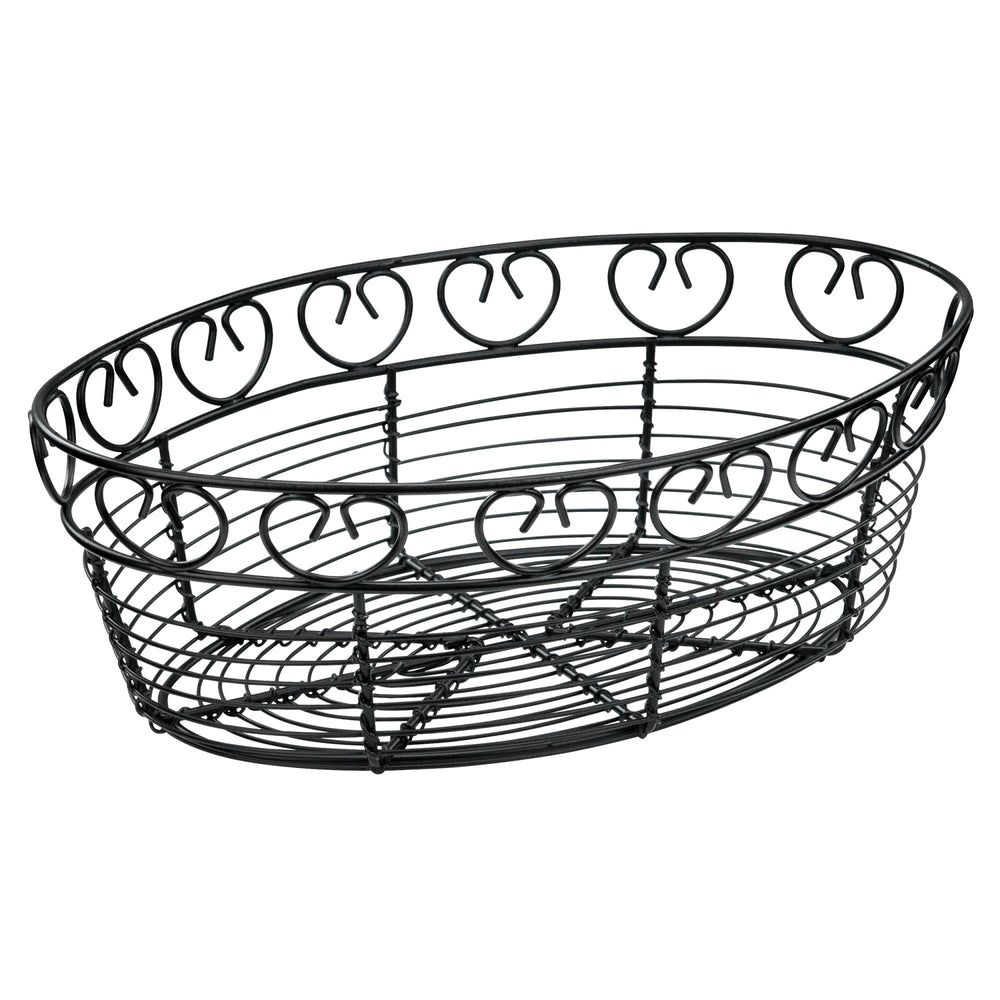 Winco Black Wire Oval Serving Basket, 10 X 6 1/2 X 3 Inch