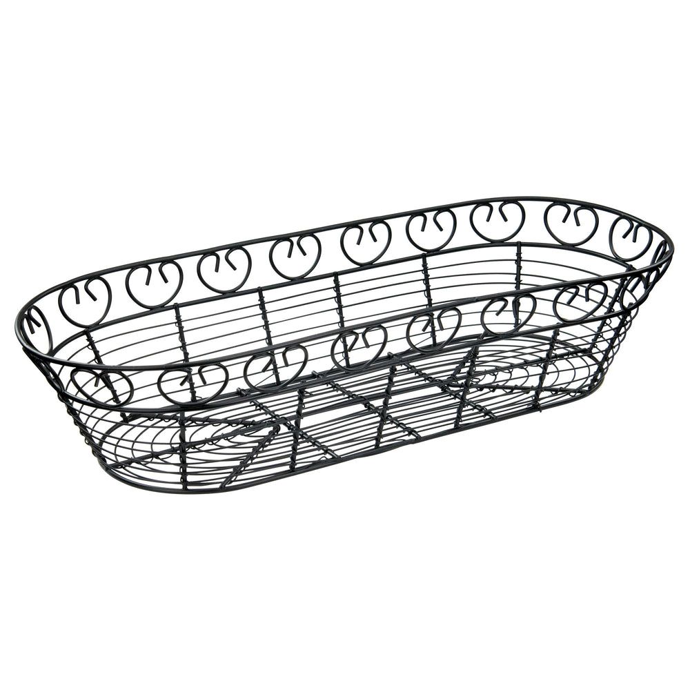 Winco Black Wire Long Oval Serving Basket, 15 X 6 1/4 X 3 Inch