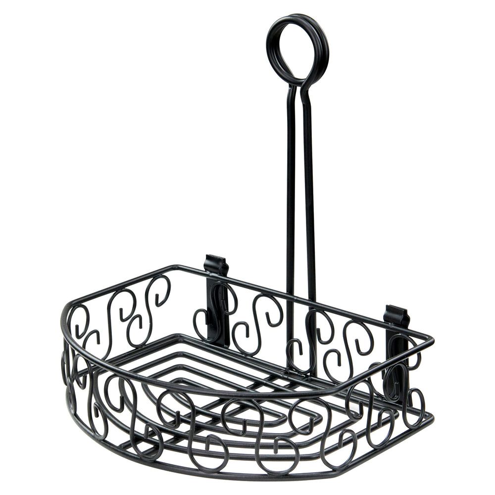 Winco Black Wire Flat-back Condiment Caddy, 8-1/4 X 6 1/4 X 9 Inch