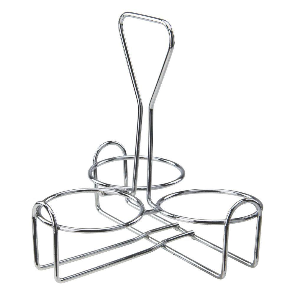 Winco Wire Chrome-plated Finish 3-ring Condiment Jar Holder, 7.5 X 7 X 8 Inch Length