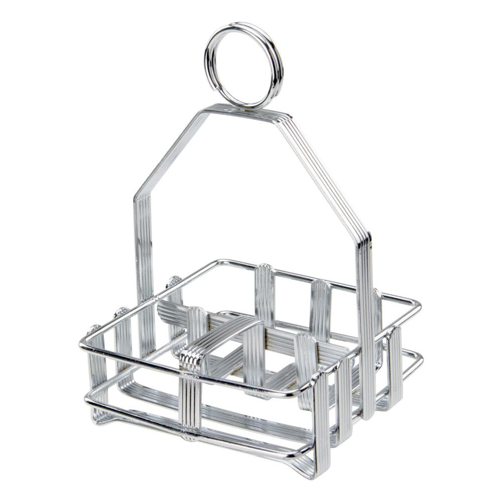 Winco Wire Chrome Plated Finish Cruet Rack For Salt/pepper Shaker And Sugar Packets