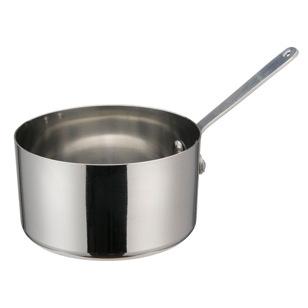 Winco Mini Cacerola De Acero Inoxidable De 18 Onzas, 4 3/8 Pulgadas De Diá. X 2 3/8 Pulgadas De Altura -- 12 Por Caja