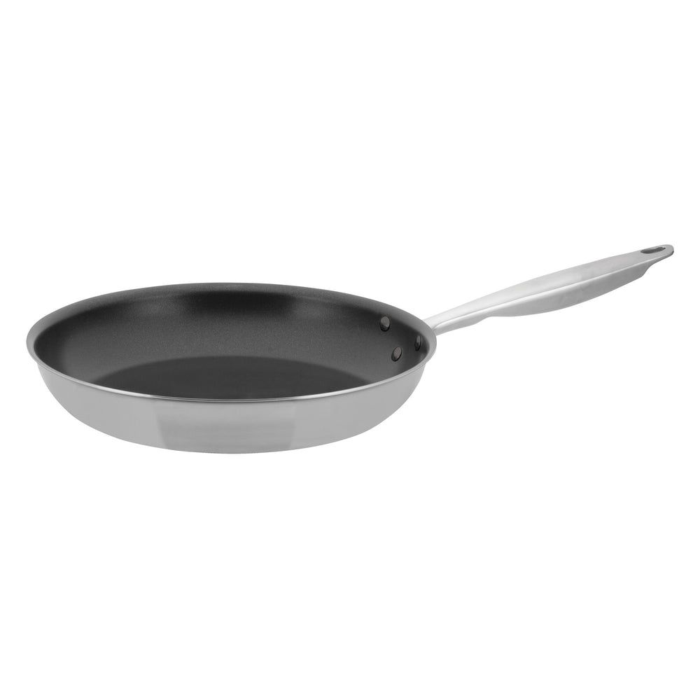 Winco Tri Gen Triply Stainless Steel Fry Pan With Excalibur Non Stick Coating, 12 Inch -- 4 Per Case
