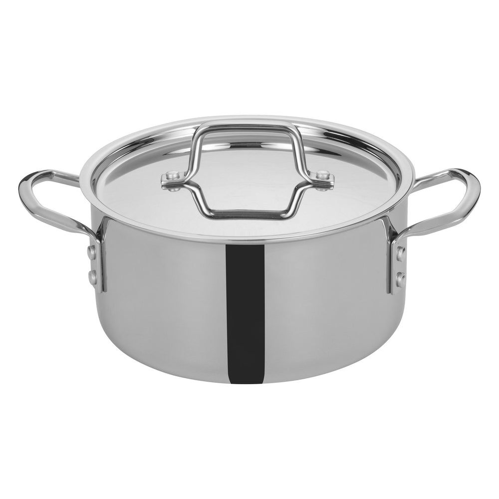 Winco Tri Gen Triply Stainless Steel Stock Pot With Cover, 4.5 Quart -- 6 Per Case