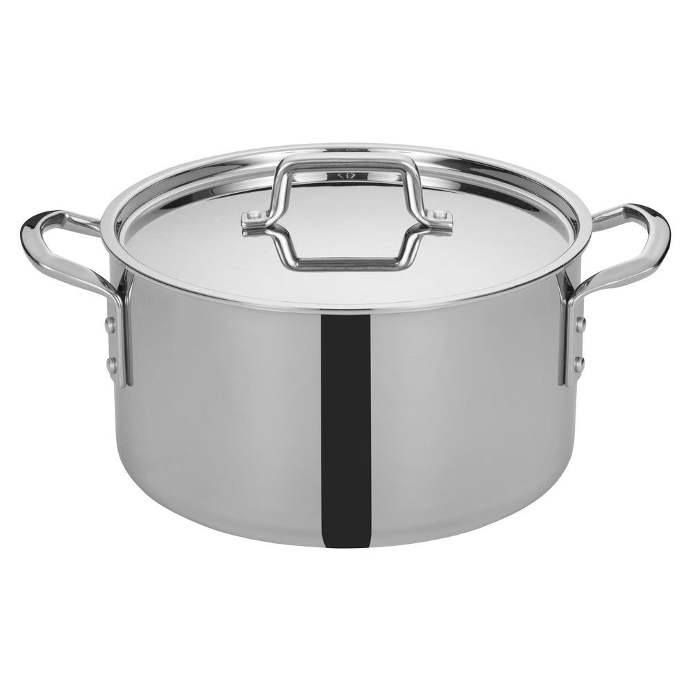 Winco Tri Gen Triply Stainless Steel Stock Pot With Cover, 12 Quart -- 4 Per Case