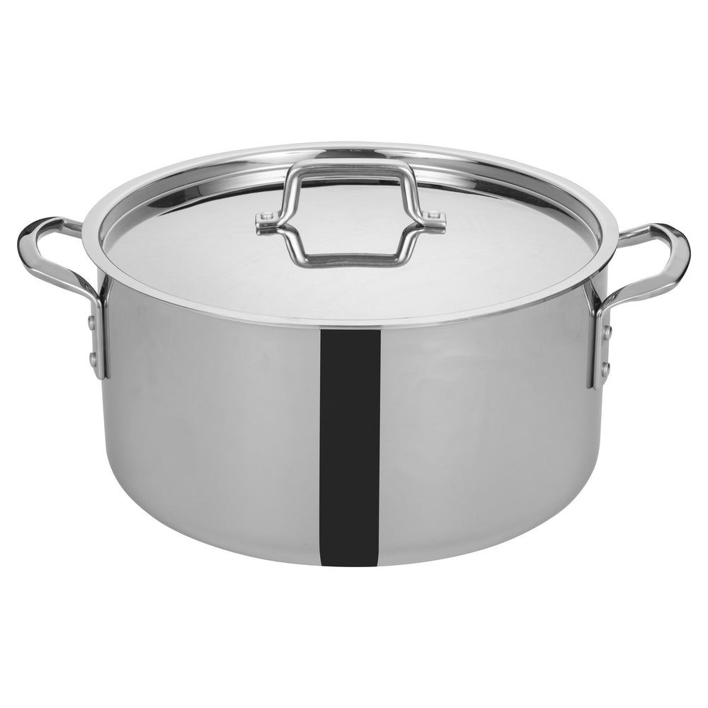 Winco Tri Gen Triply Stainless Steel Stock Pot With Cover, 20 Quart -- 4 Per Case