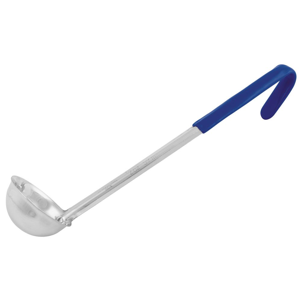 Winco Prime Stainless Steel One Piece Ladle With Blue Handle, 2 Ounce Capacity -- 12 Per Case