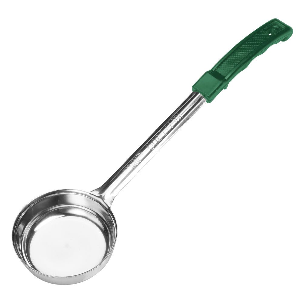 Winco Prime Stainless Steel One Piece Solid Food Portioner With Green Handle, 6 Ounce Capacity -- 12 Per Case