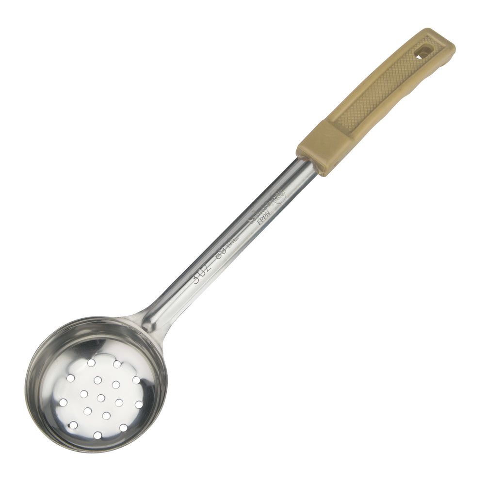 Winco Prime Stainless Steel One Piece Perforated Food Portioner With Tan Handle, 3 Ounce Capacity -- 12 Per Case