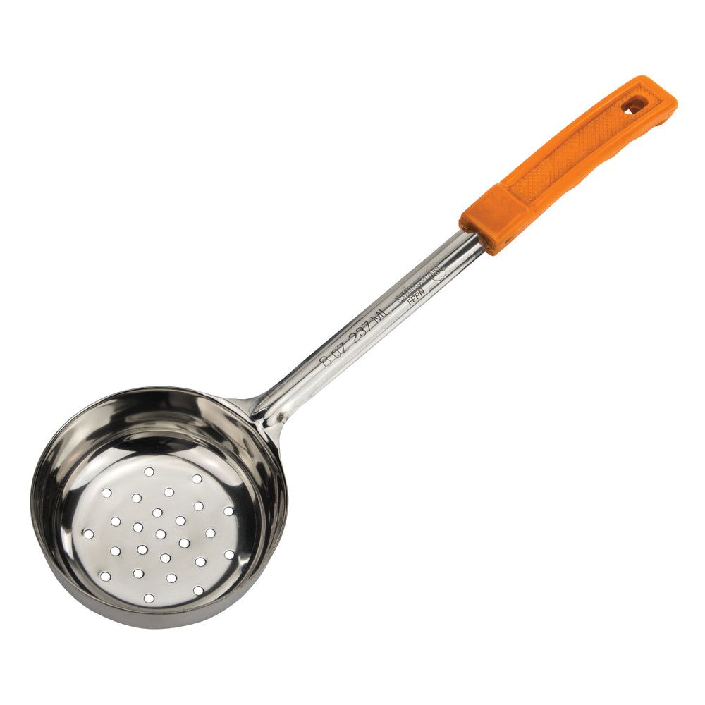 Winco Prime Stainless Steel One Piece Perforated Food Portioner With Orange Handle, 8 Ounce Capacity -- 12 Per Case