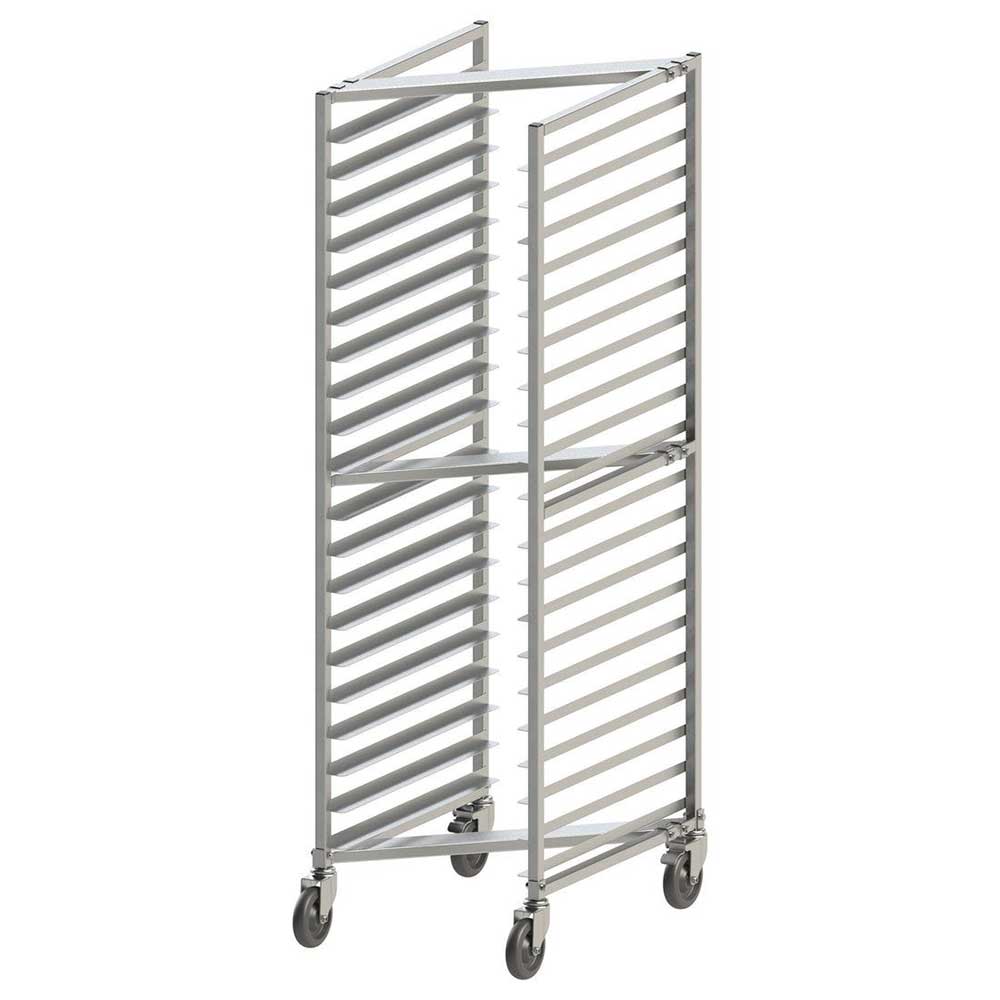 Winco Rack De Aluminio Apilable Para Bandejas De Horno De 20 Niveles Con Freno, Separación De 3 Pulgadas