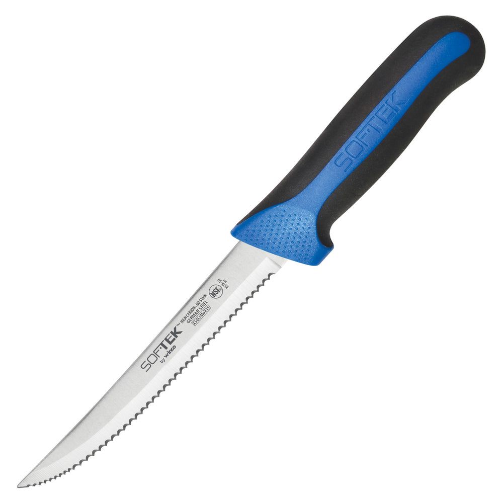 Winco Sof-tek Serrated Edge Utility Knife With Soft Grip Handle, 5 1/2 Inch Blade -- 36 Per Case