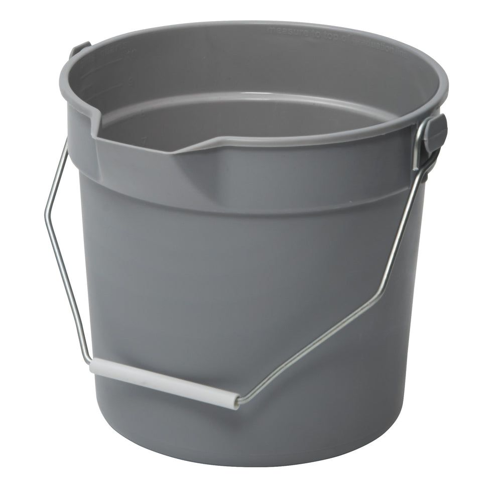 Winco Green Plastic Utility Pail With Pour Spout And Molded Graduation, 14 Quart Capacity -- 12 Per Case