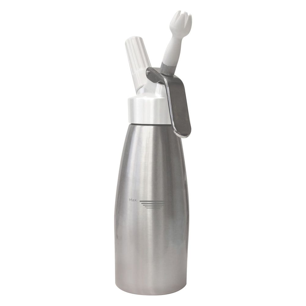 Winco Aluminum Whipped Cream Dispenser With 3 Decorating Tips, 1 Pint -- 12 Per Case