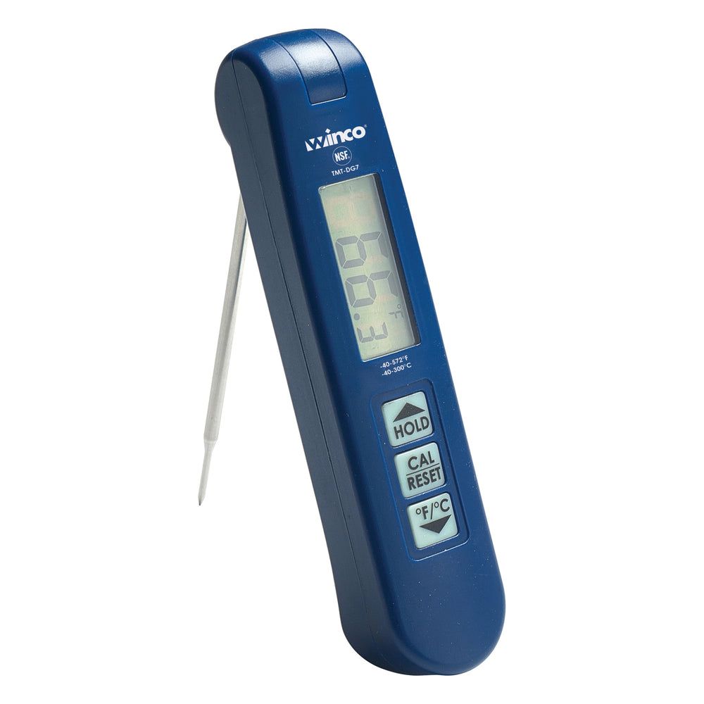 Winco Digital Thermocouple Thermometer With 4 Inch Folding Probe, -40° To 572°f -- 72 Per Case