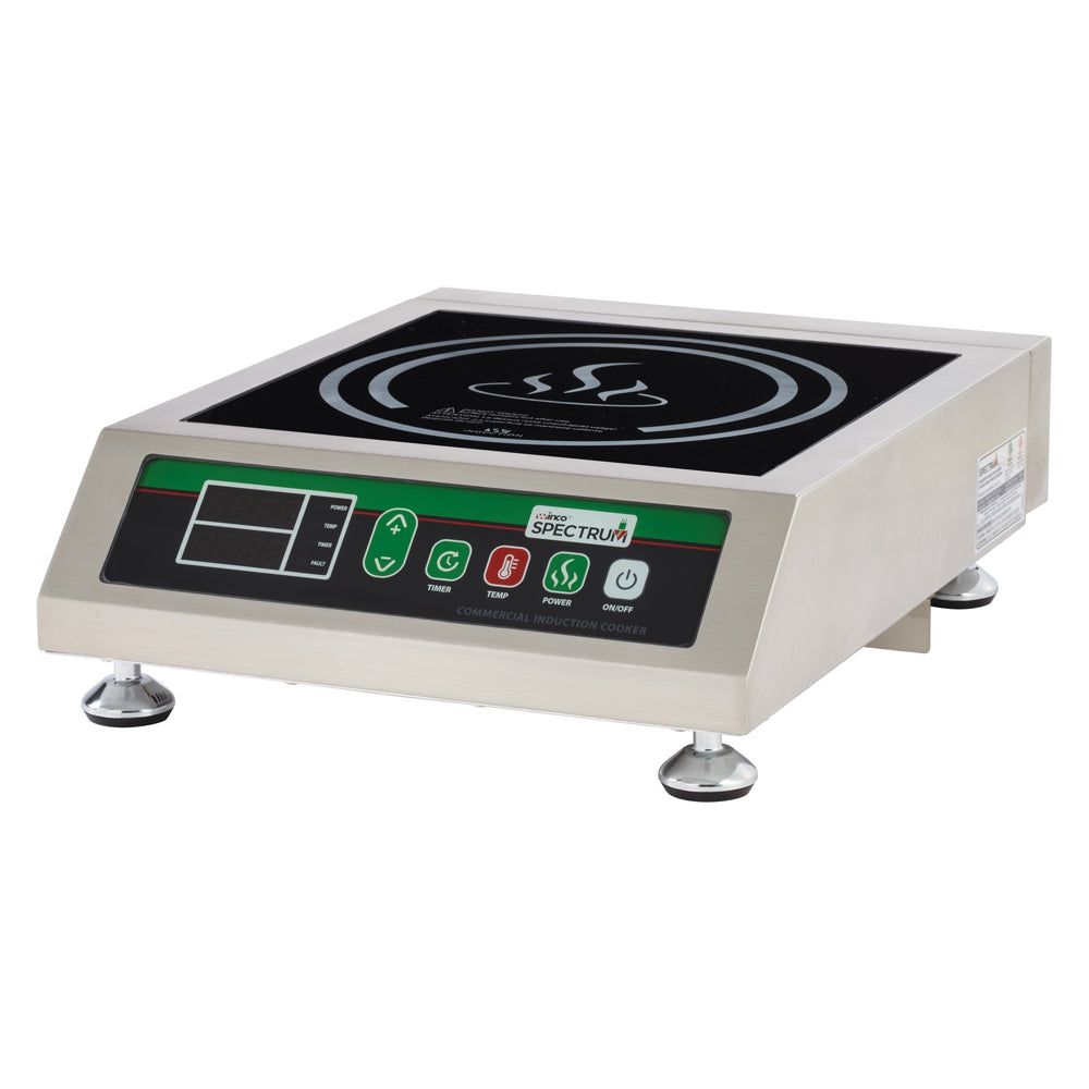 Winco Spectrum Stainless Steel 120v Commercial Electric Countertop Induction Cooker With Nema 5-20p Plug Set, 14 3/16 X 18 1/8 X 5 1/8 Inch -- 2 Set Per Case