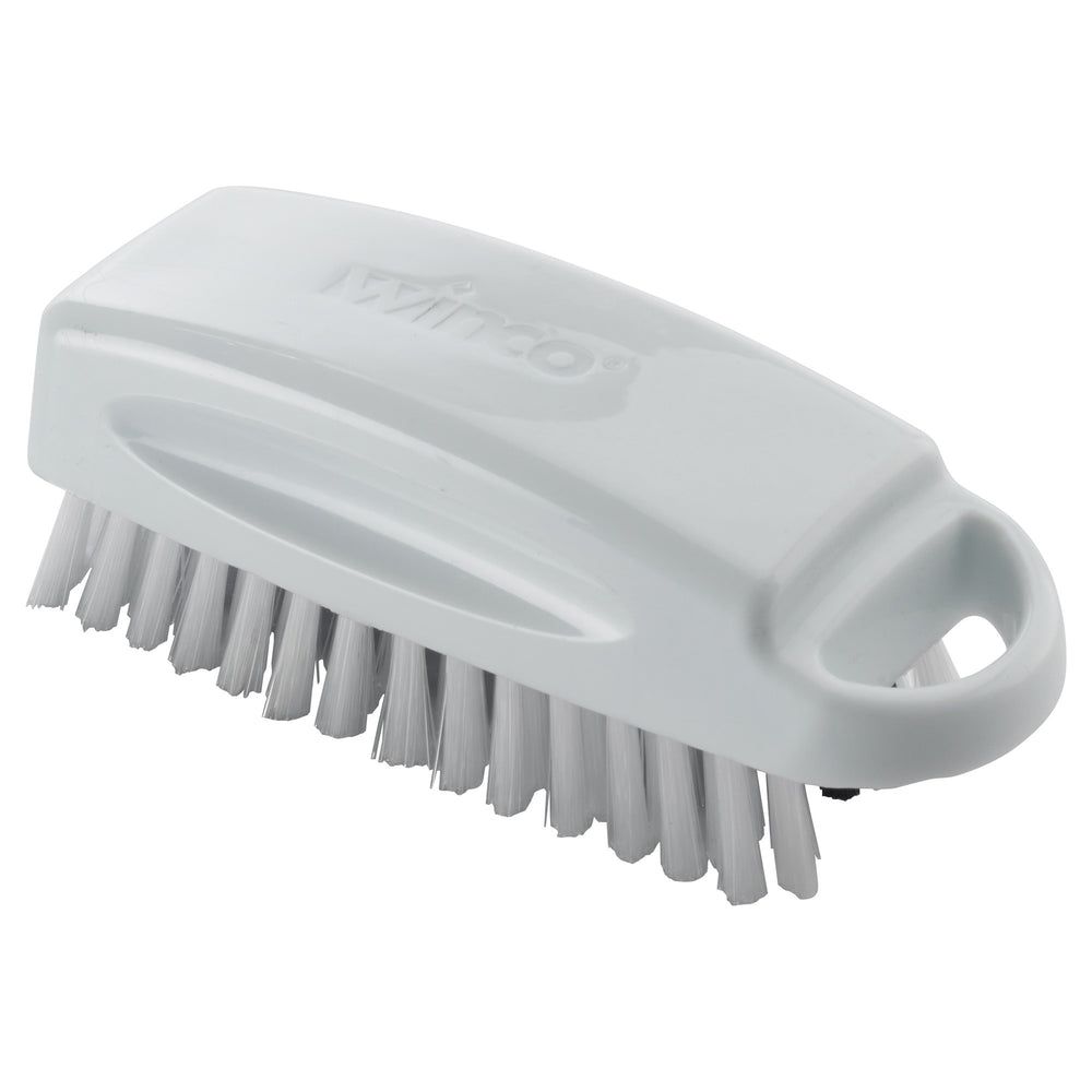 Winco White And Black Bristles Nail Cleaning Brush With Plastic Handle, 5 3/4 X 2 Inch -- 48 Per Case