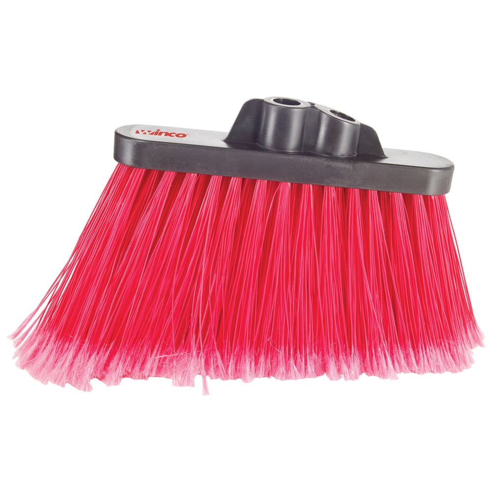 Winco Plastic Medium Duty Flagged Red Bristle Angle Broom Head, 12 X 1.75 X 7.5 Inch -- 12 Per Case