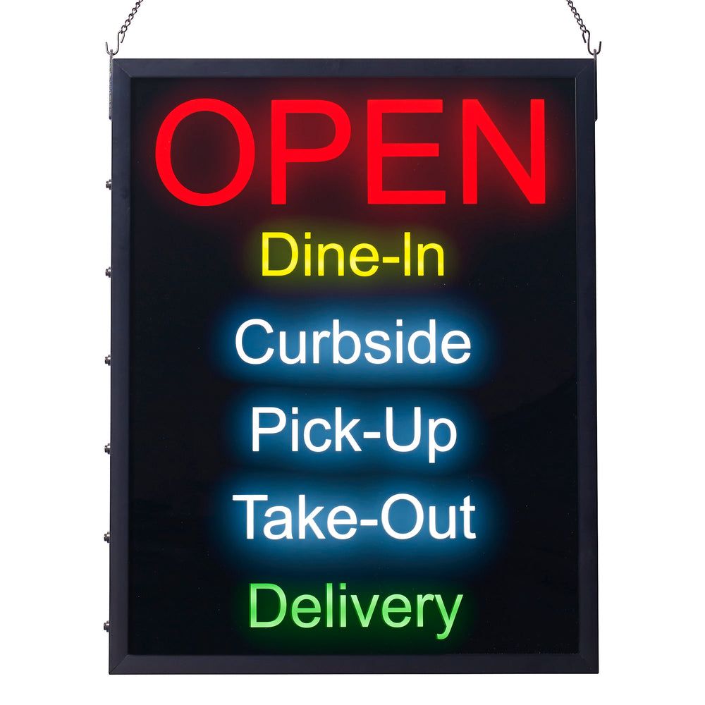 Winco All-in-one Open English Version Led Sign, 19 X 24 Inch -- 5 Per Case